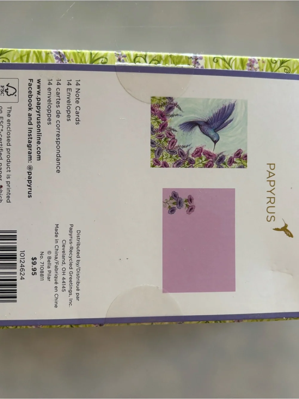 Papyrus Purple Hummingbird and Gold Accent Cocktail Napkins